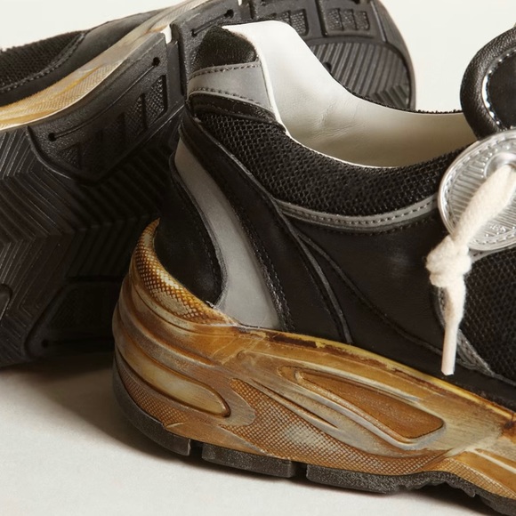 Golden Goose Mens 41 US Size 8 Dad-Star Black Mesh and Nappa Ice Colored Star - Picture 4 of 4